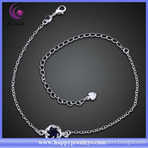 New model design cheap anklet 925 silver plated wholesale price fancy anklet (CA035-D)